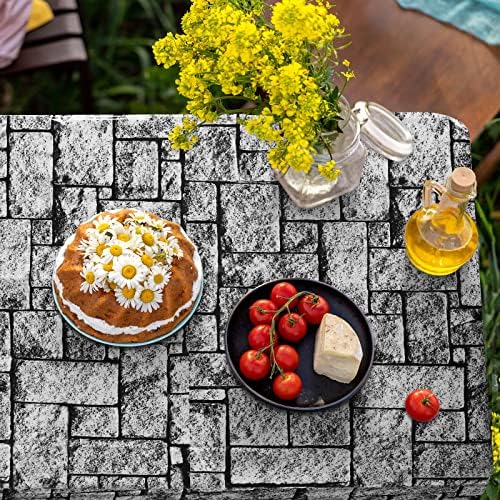 Durony 2 Piece Stone Wall Table Cover for Medieval Castle Themed Parties
