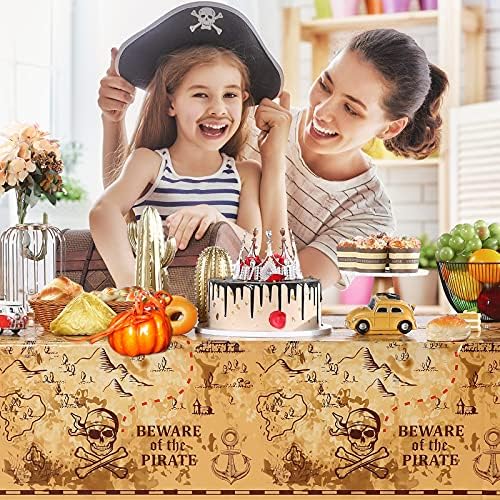Irenare Pirate Party Tablecloth Set 54 x 108 Inches 12 Pieces