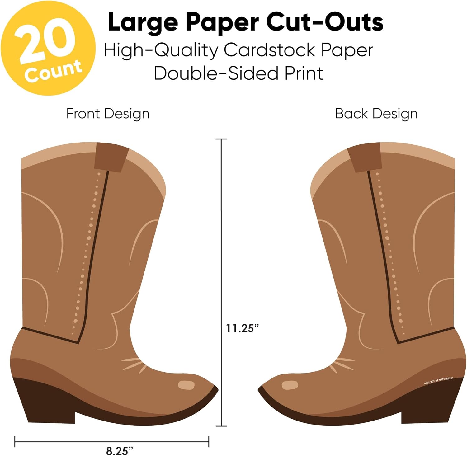 Big Dot of Happiness Western Hoedown Cut Outs - Set of 20