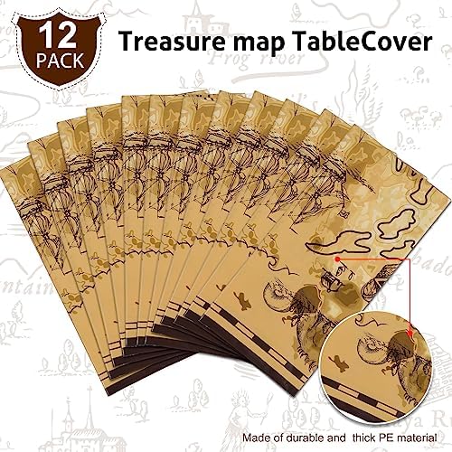 Irenare Pirate Party Tablecloth Set 54 x 108 Inches 12 Pieces