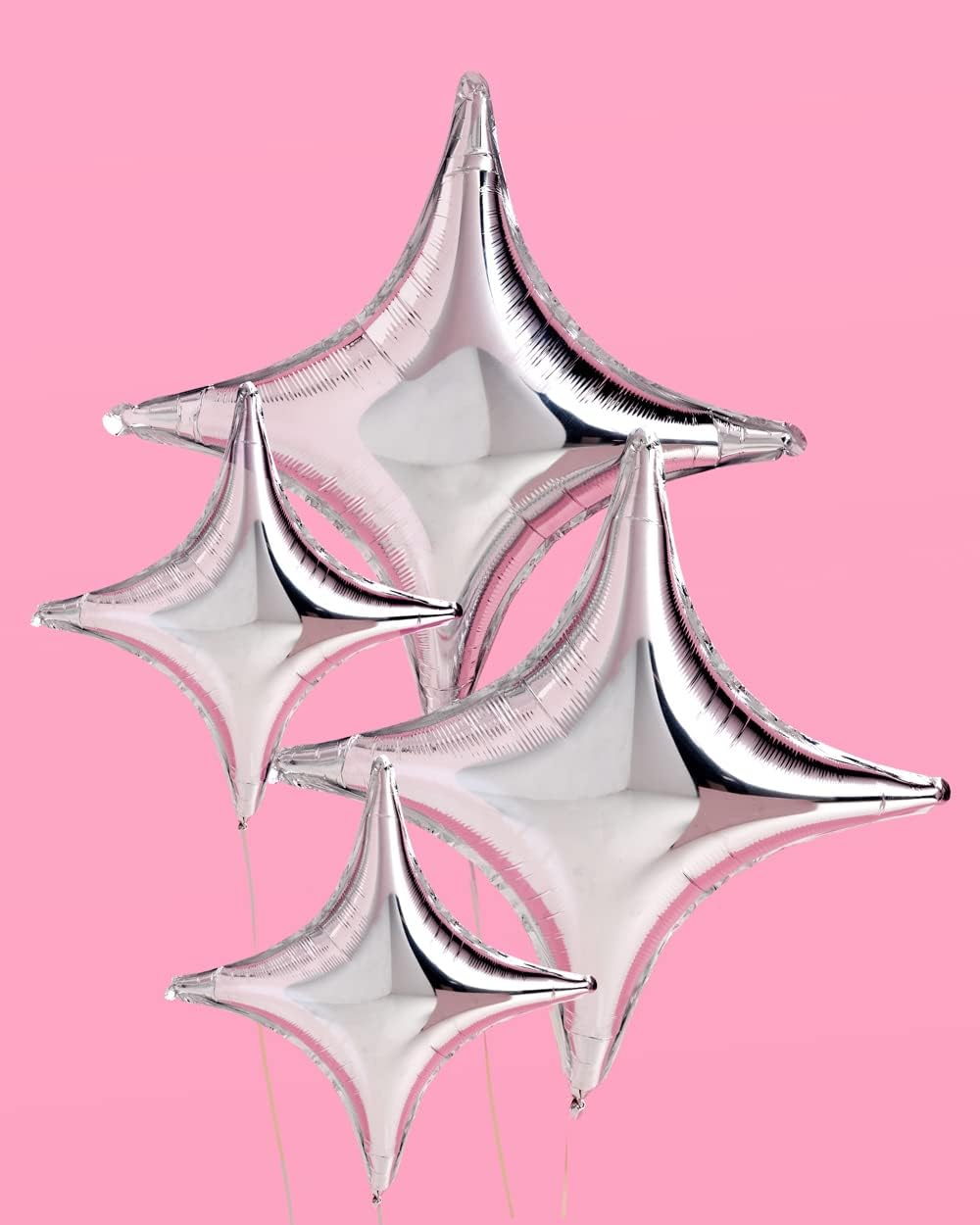 XO Fetti Silver Sparkle Foil Balloons 6pc Party Decor