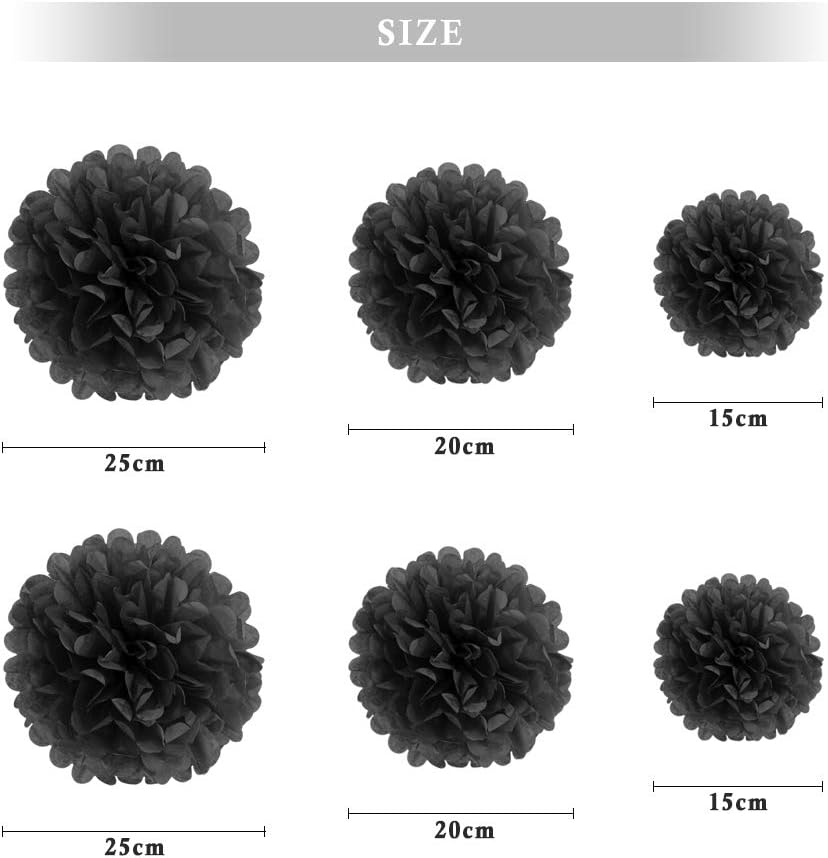 Binpeng Paper Pom Poms Wedding Party Decorations 6PCS