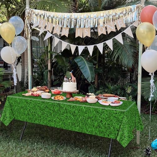 4 Pcs Green Grass Tablecloths for Golf Party Decorations