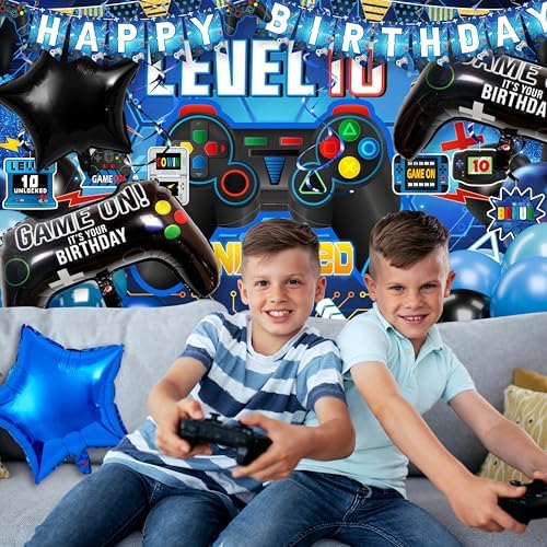 Level 10 Video Game Birthday Decorations for Boys
