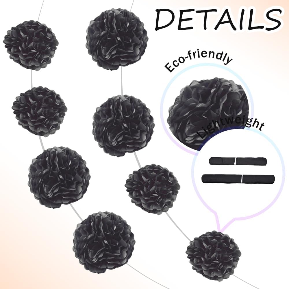 Yosawa 12 Pcs Tissue Paper Pom Pom Flowers Decorations