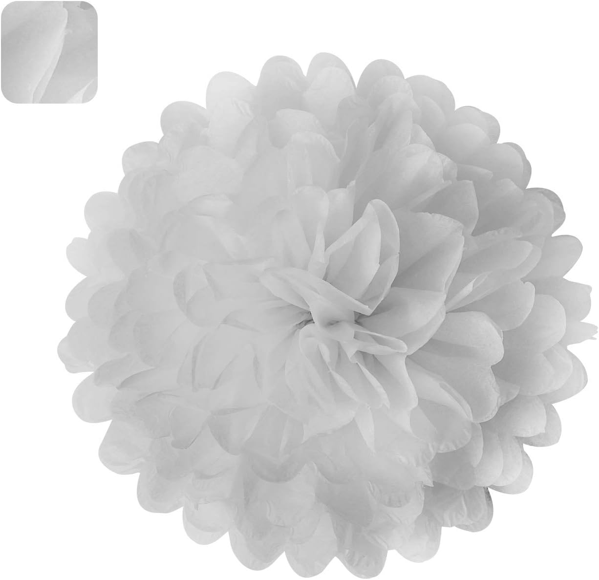 MISU 10 Inch White Tissue Pom Poms DIY Set of 18