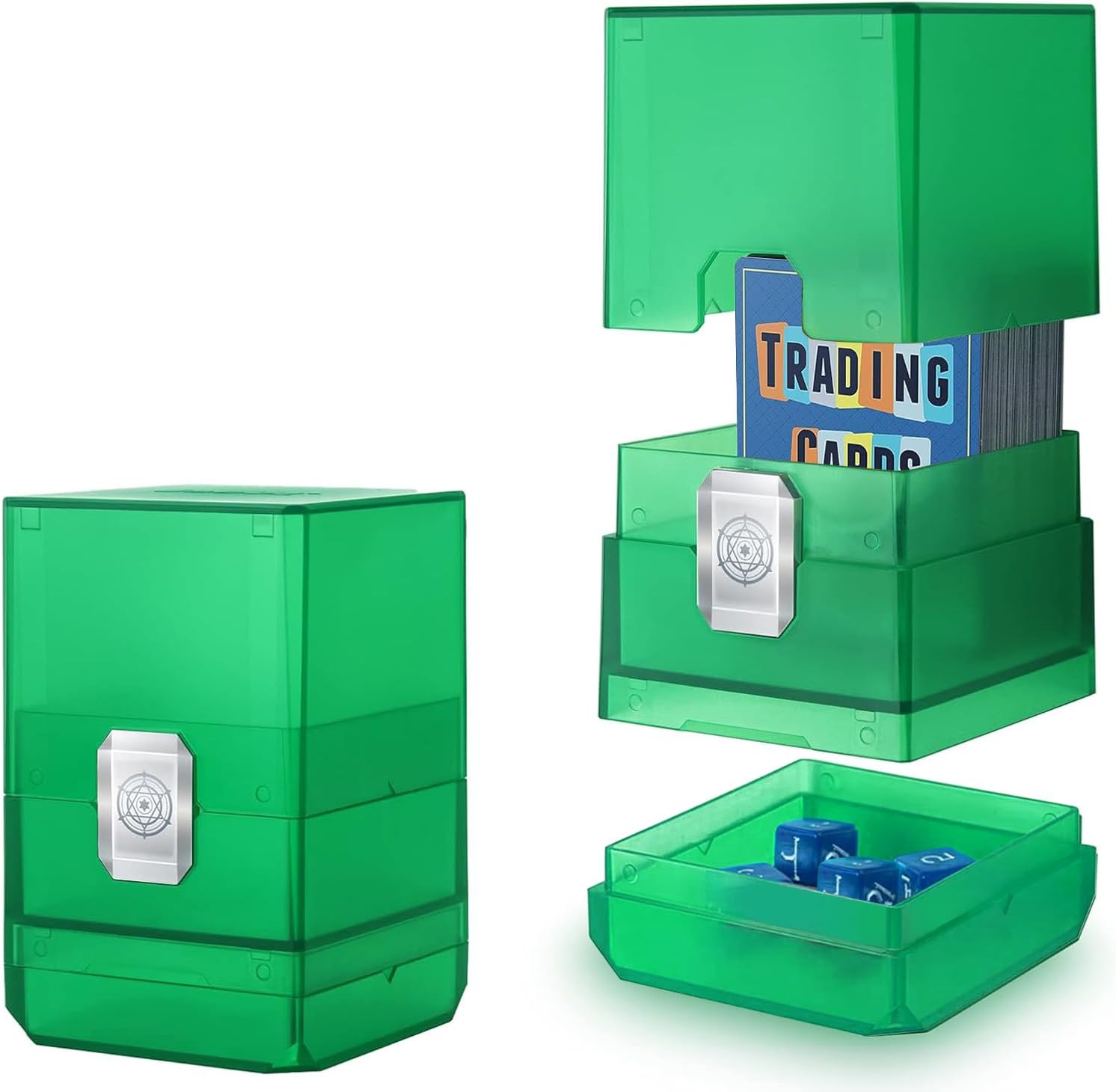 Sooez Card Box for MTG with Dice Storage Green