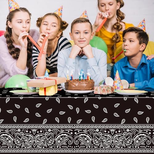 K1tpde 6PCS Black Bandana Style Tablecloths
