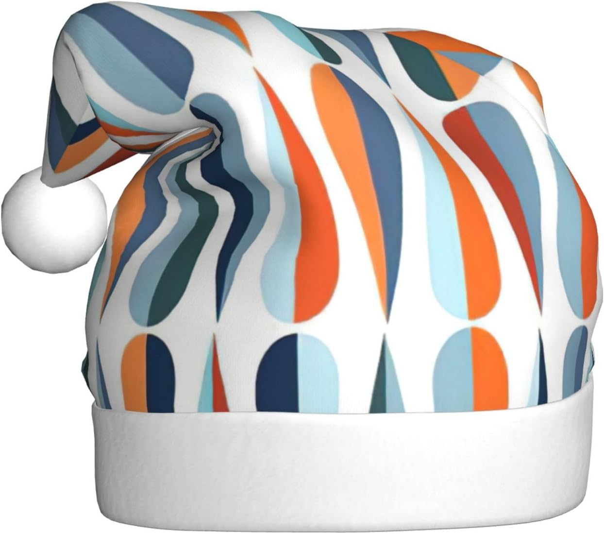 QinZheng Retro Santa Hat with Drop Shapes Print