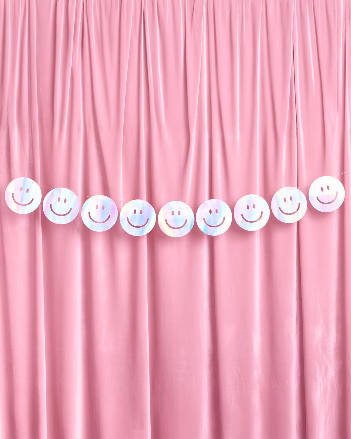 XO Fetti Smiley Banner - Iridescent 5 Ft