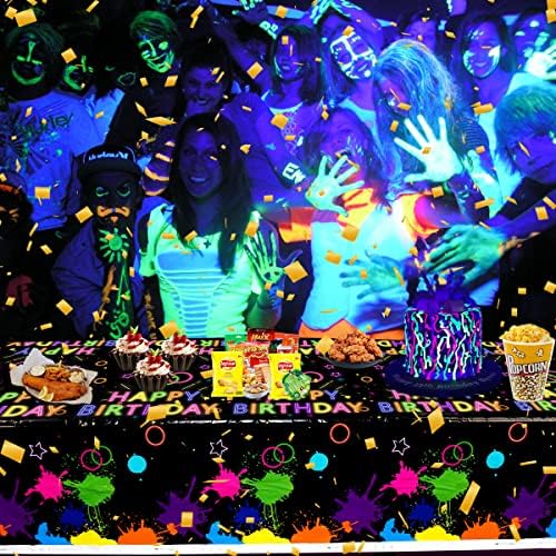 4 Pack Neon Birthday Table Covers