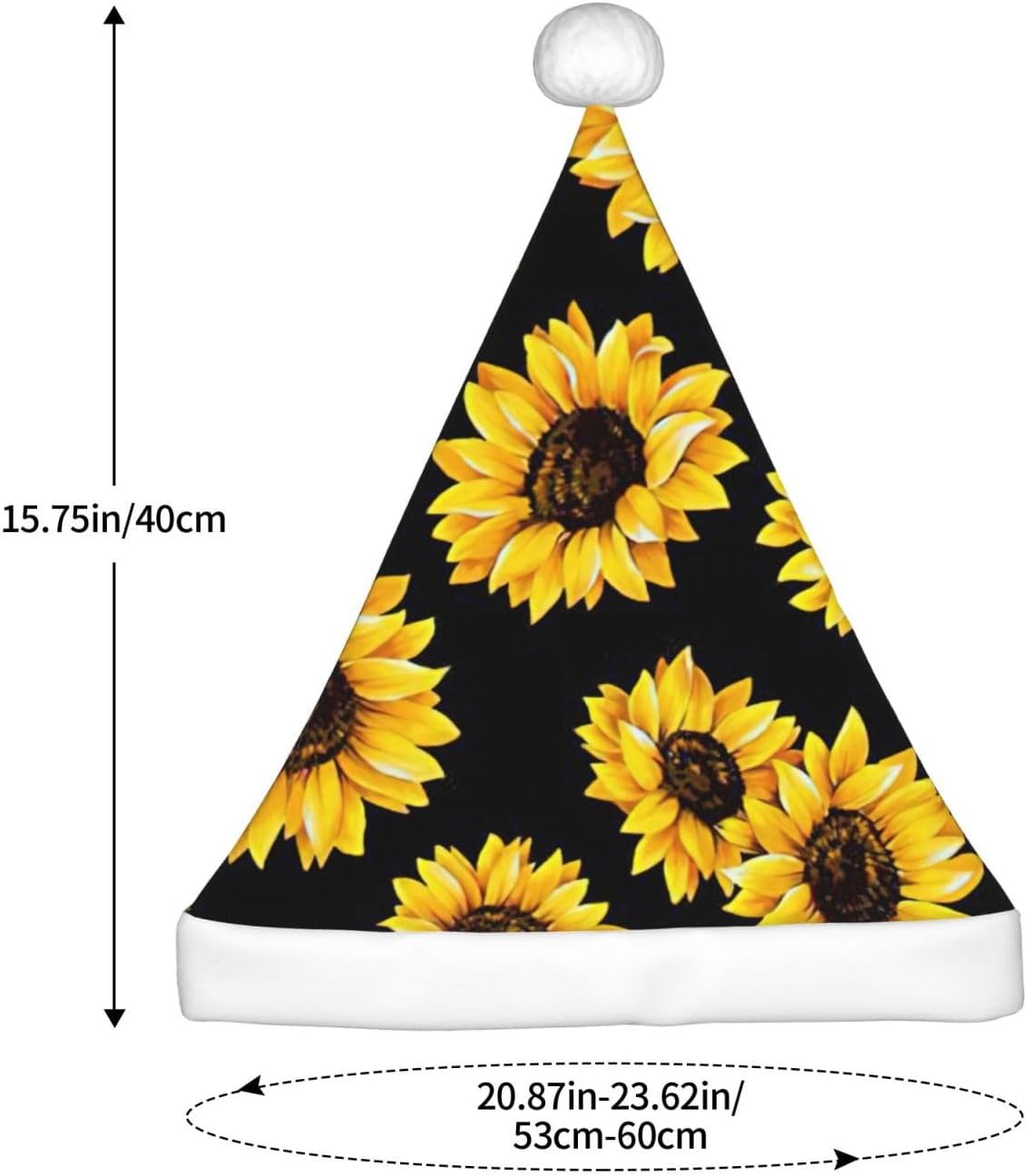 Qin And Zheng Sunflower Print Santa Hat