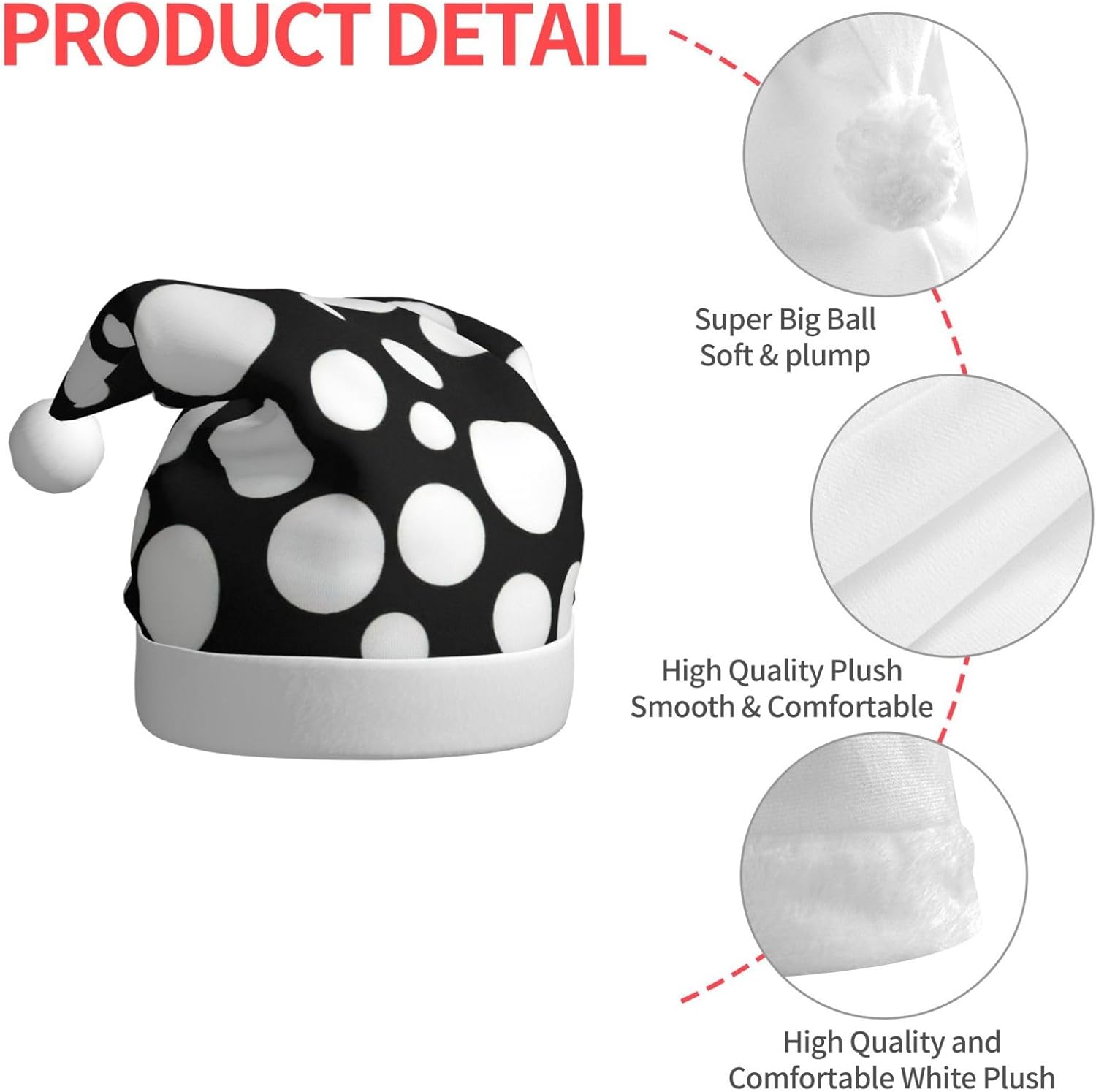 QINZHENG Personalized Santa Hat Velvet Plush