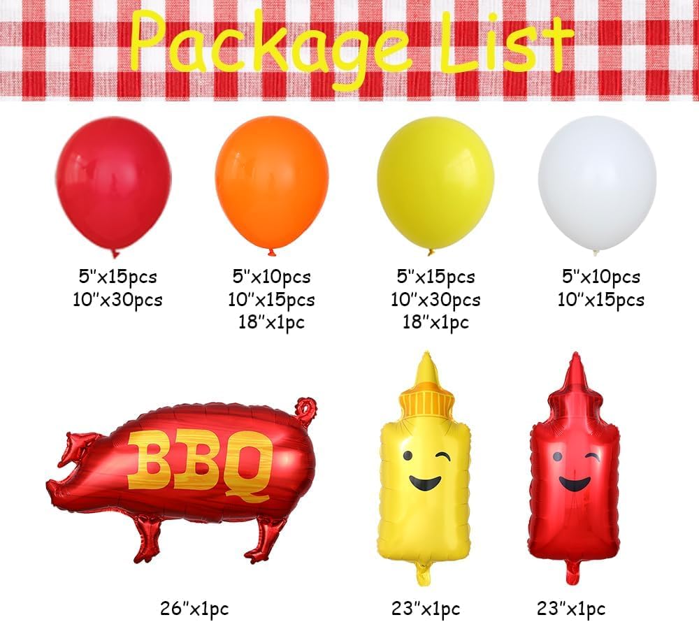 BBQ Balloon Garland Arch Kit 145Pcs