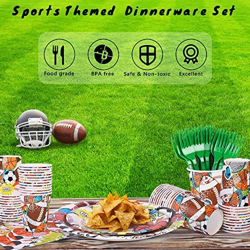 Durony 144 Piece Sports Themed Dinnerware Set