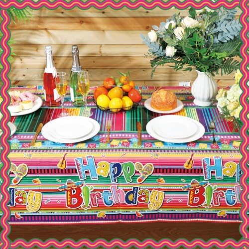 3 Pcs Mexican Fiesta Tablecloths for Party Decorations