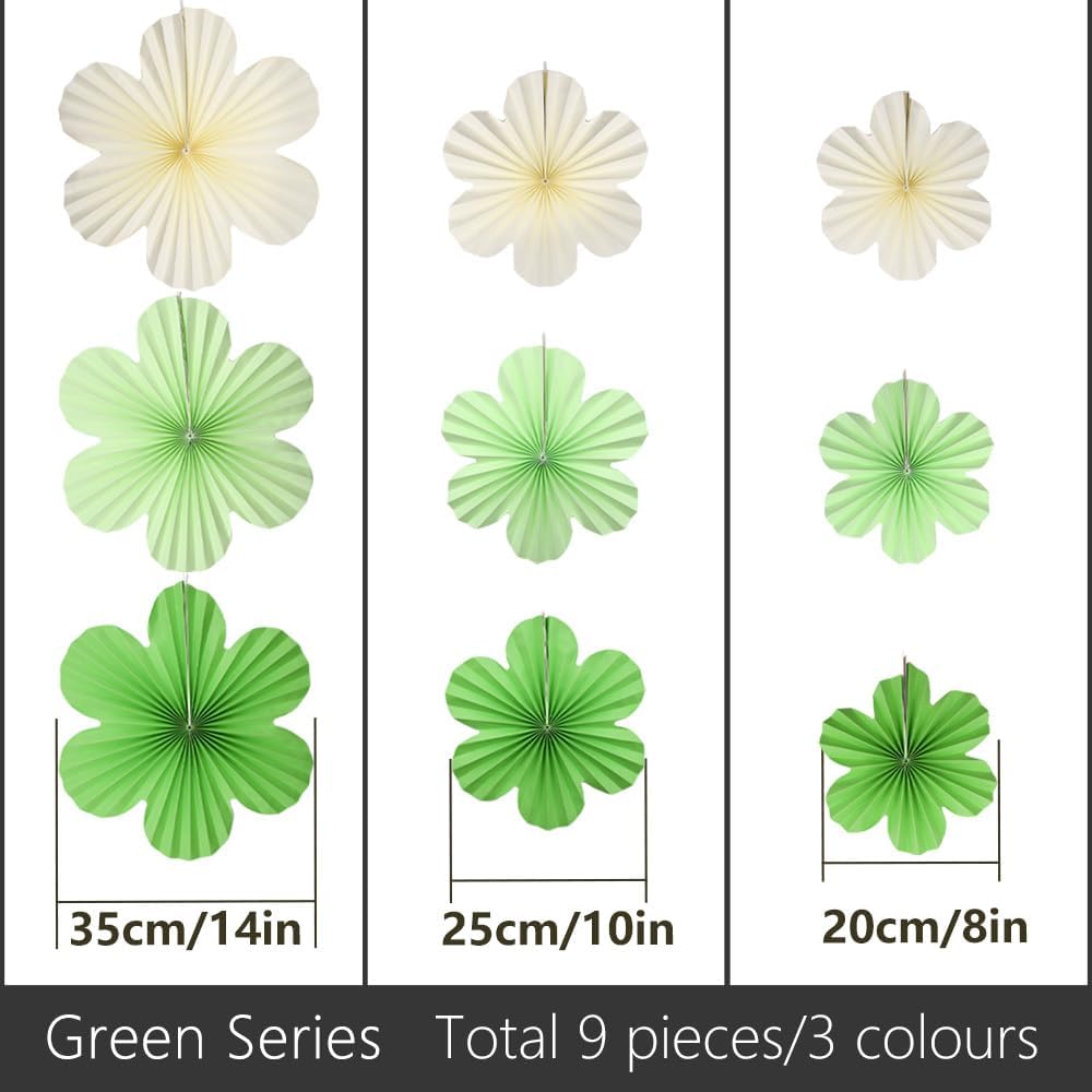 Yosawa 9PCS Paper Flowers Decorations for Wall Hanging Fans