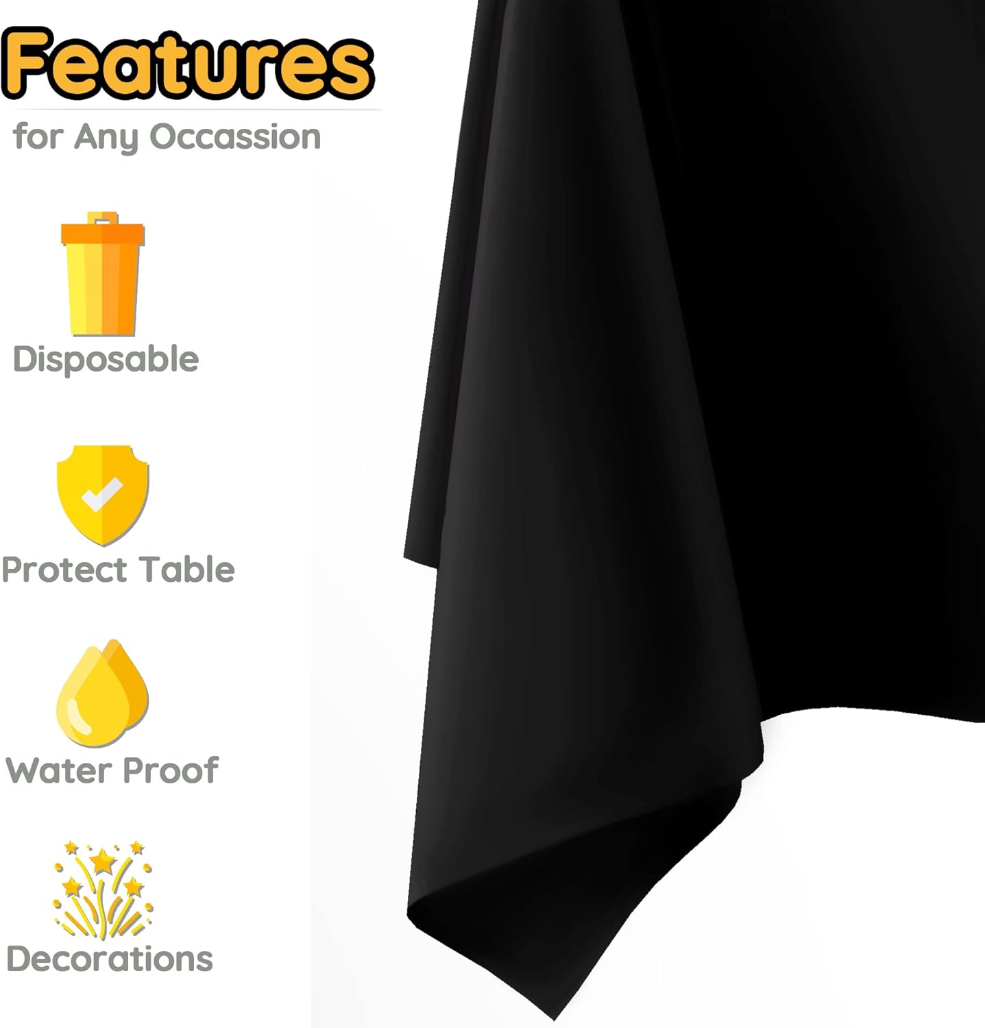 3 Packs Disposable Racetrack Tablecloth 54x108 Inches
