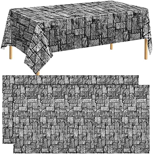 Durony 2 Piece Stone Wall Table Cover for Medieval Castle Themed Parties