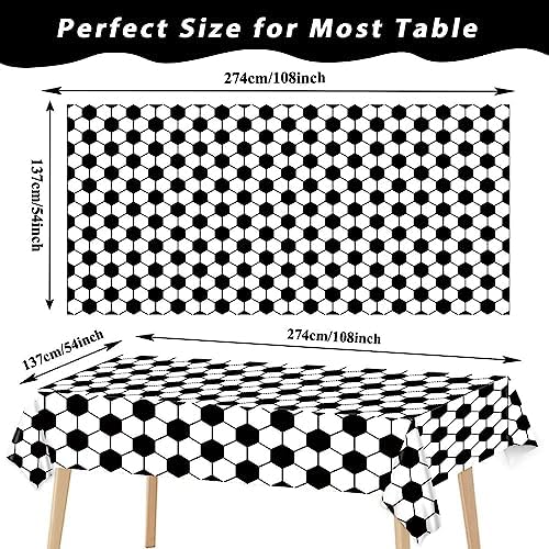 4 Pack Soccer Theme Tablecloths for Party Decorations