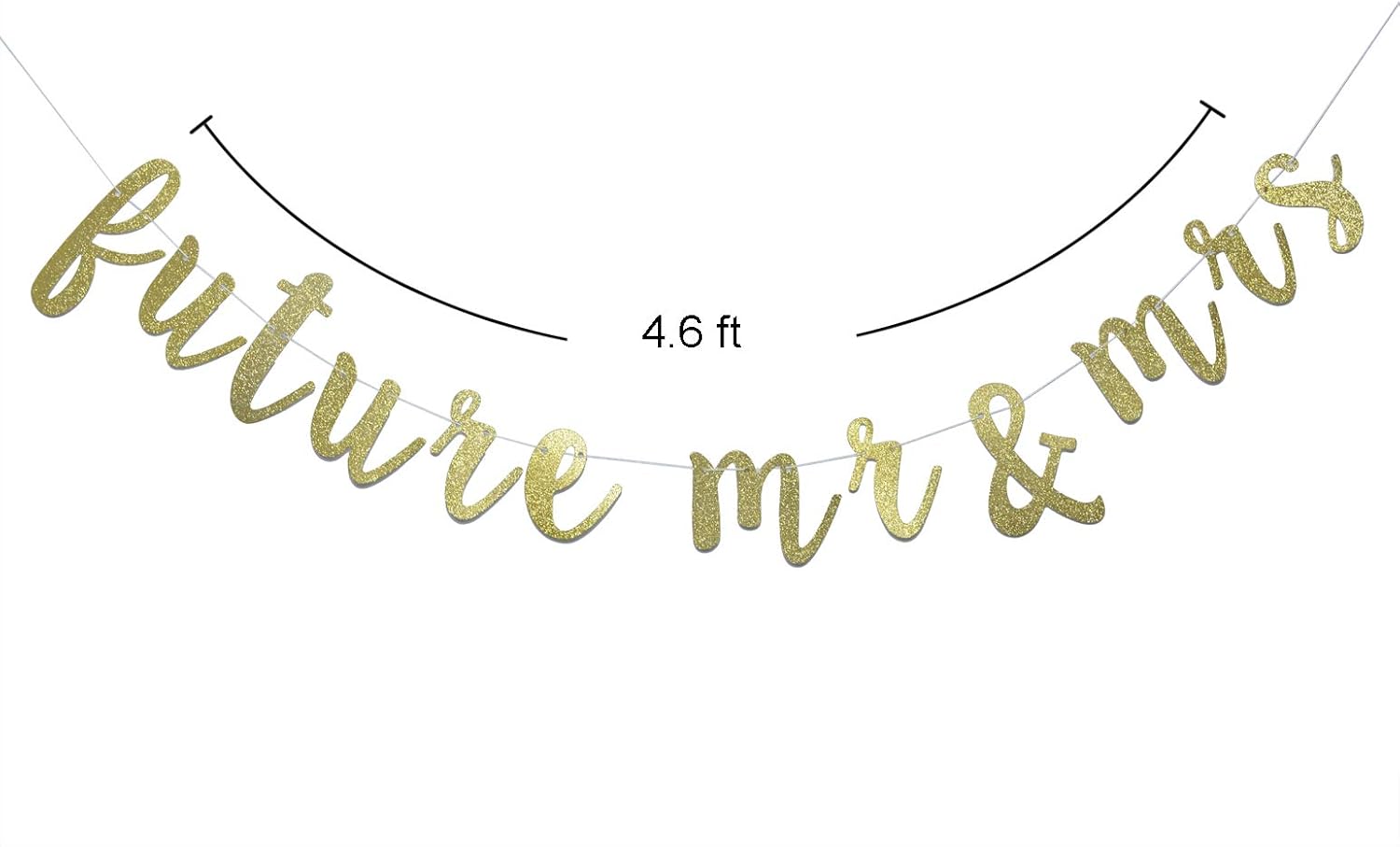 Gold Glitter Future Mr Mrs Banner