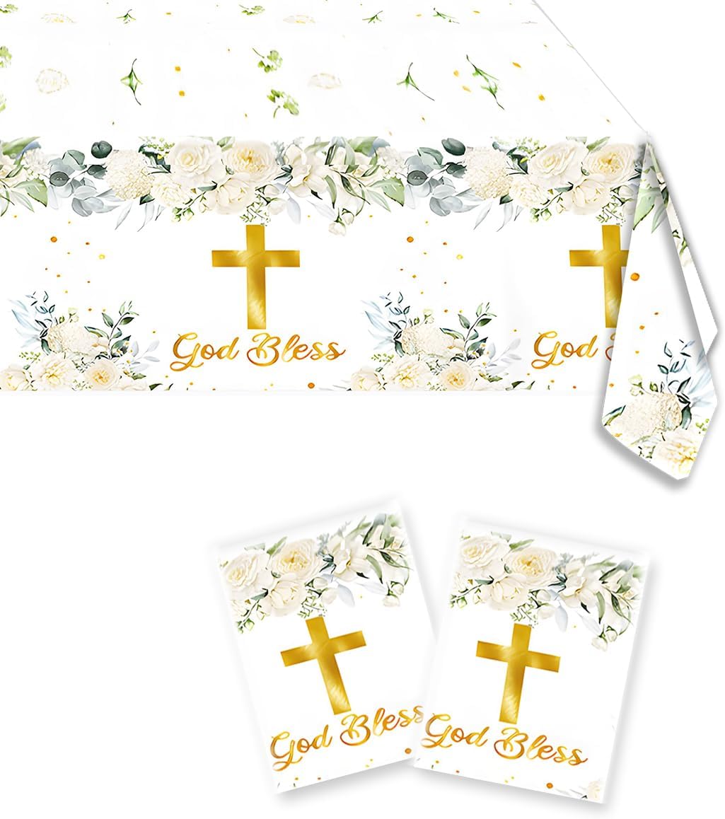 OULUN 2Pcs God Bless Party Tablecloth 42 x 70