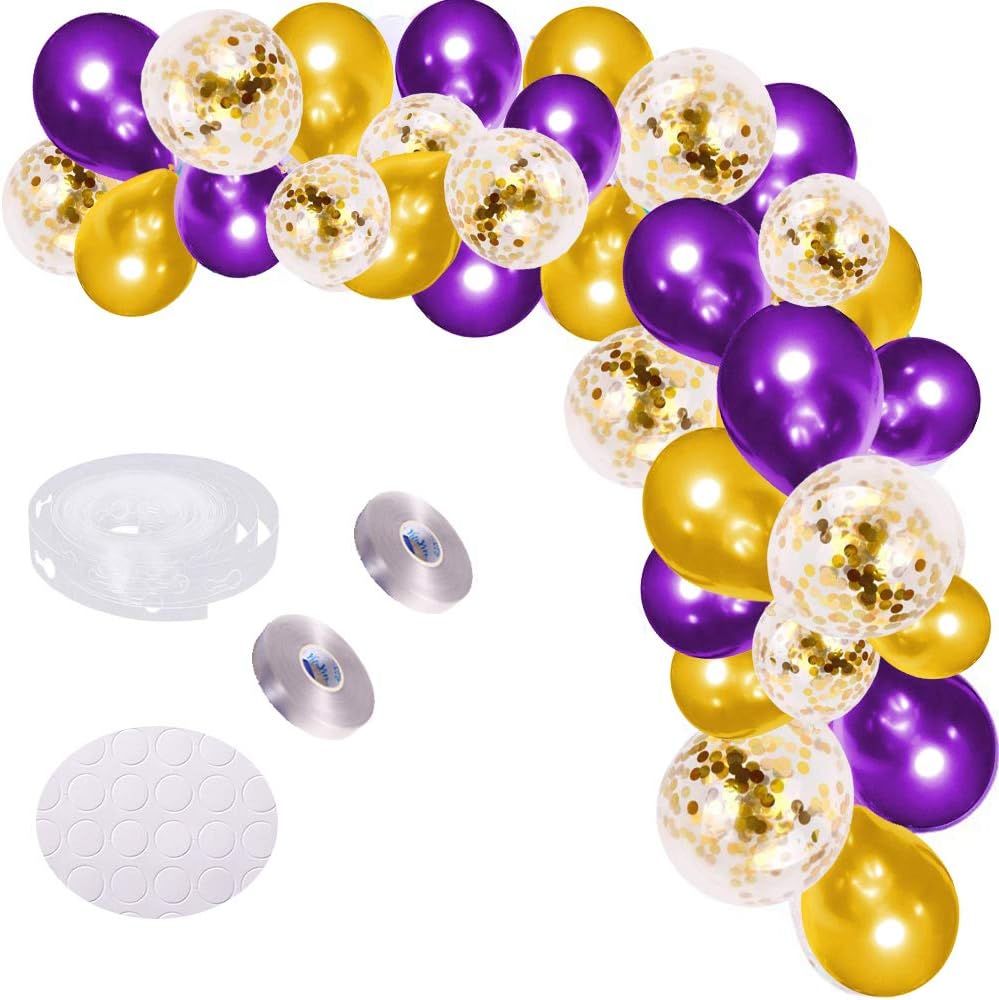Purple and Gold Balloon Arch Kit 121 PCS Party Decor