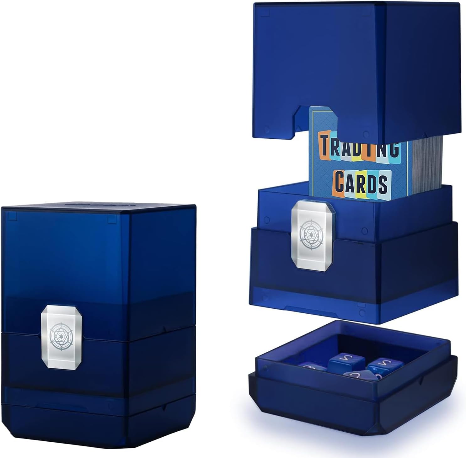 Sooez Card Case with Dice Storage Blue