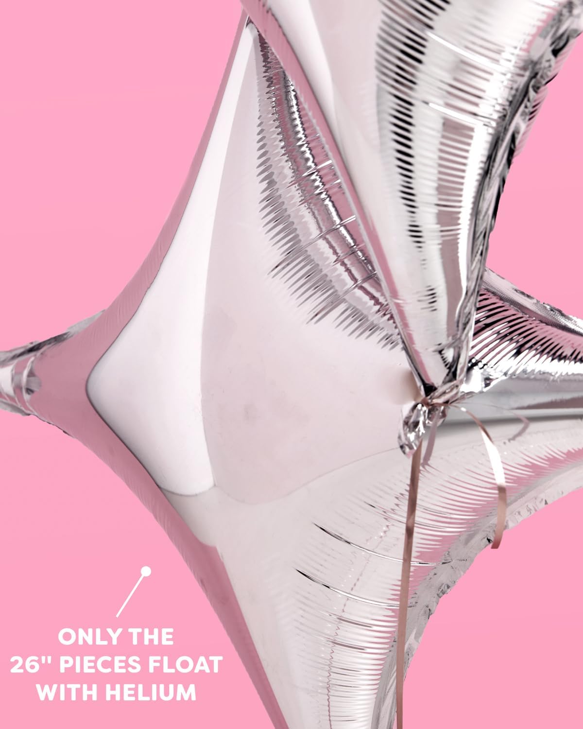 XO Fetti Silver Sparkle Foil Balloons 6pc Party Decor