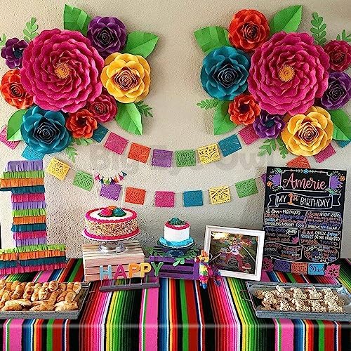 Mexican Fiesta Table Cover 3 Pcs Rectangle Party Decor