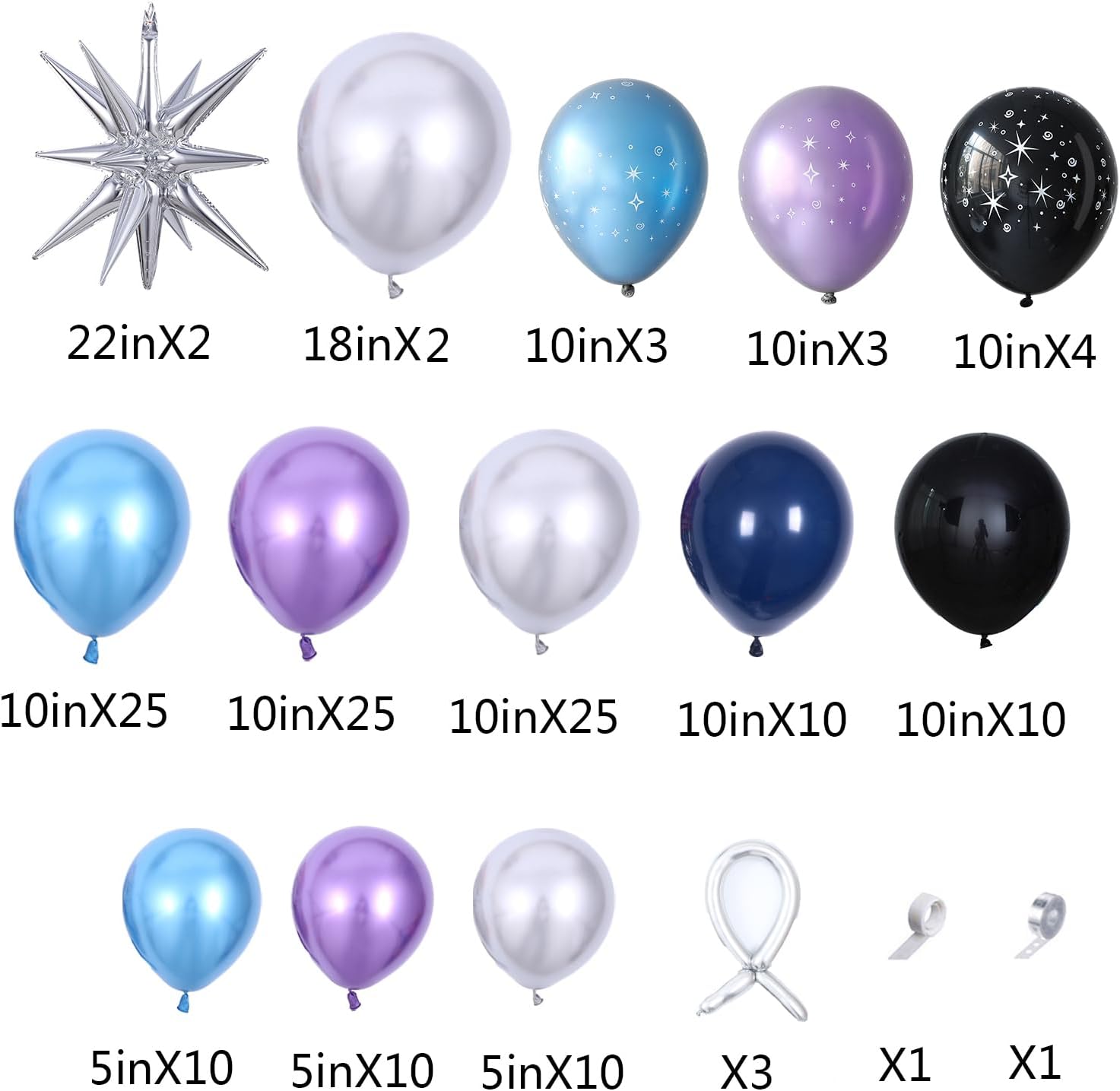 Galaxy Space Balloon Arch Garland Kit 144Pcs Decorations