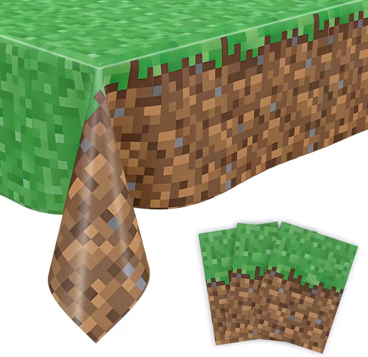 3 Pcs Pixel Miner Tablecovers 51x87 Inch