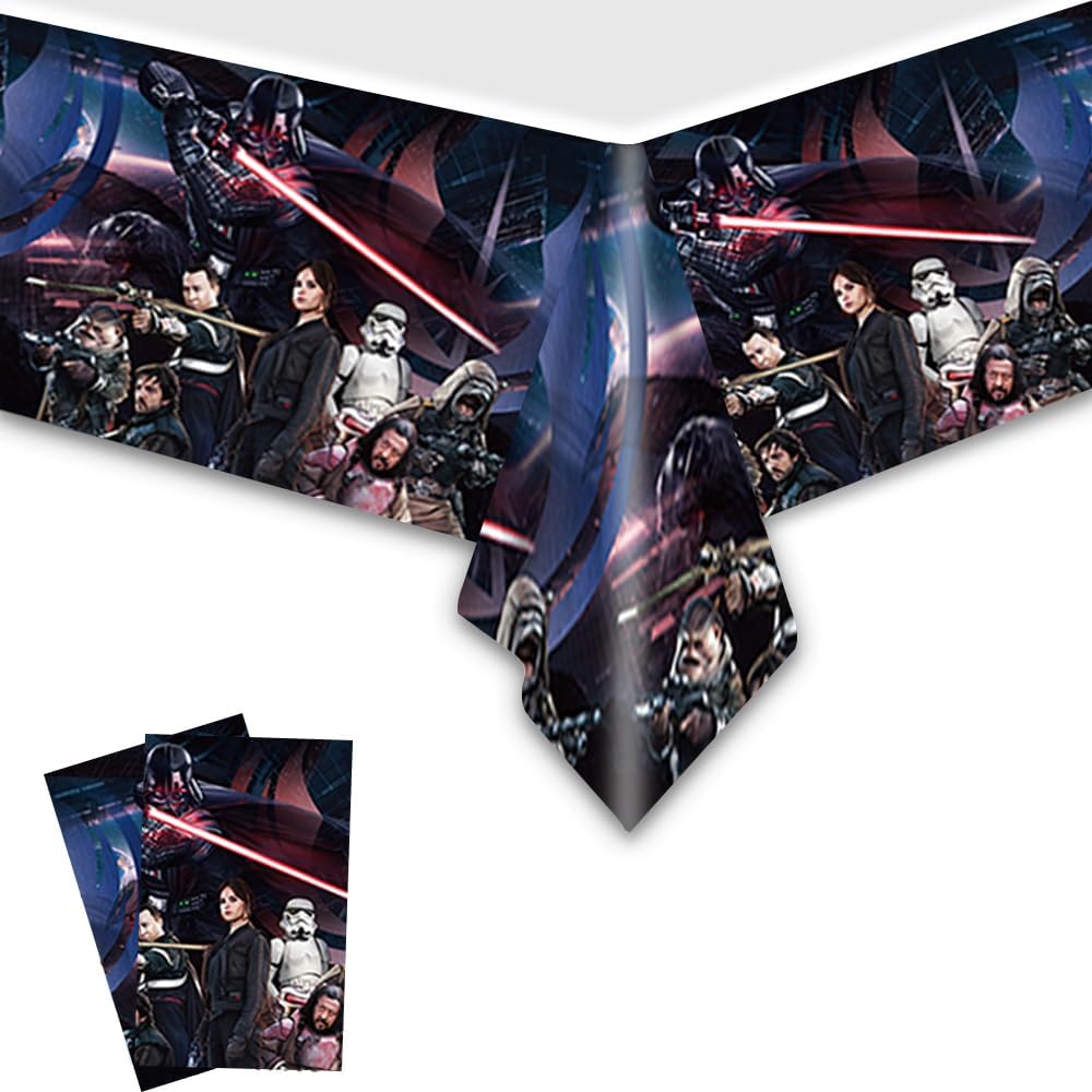 Omto 2pcs Star Wars Tablecloth for Birthday Parties