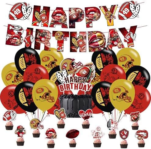 49 Piece Football Party Decor Set for Boys Girls