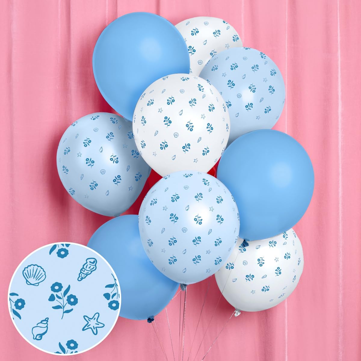 XO Fetti Blue Coastal Latex Balloons 24pk 12