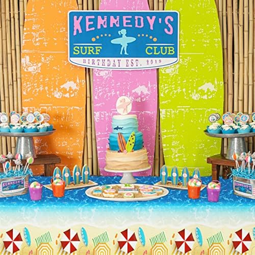 PHOGARY 3 Pieces Ocean Waves Tablecloths for Beach Parties