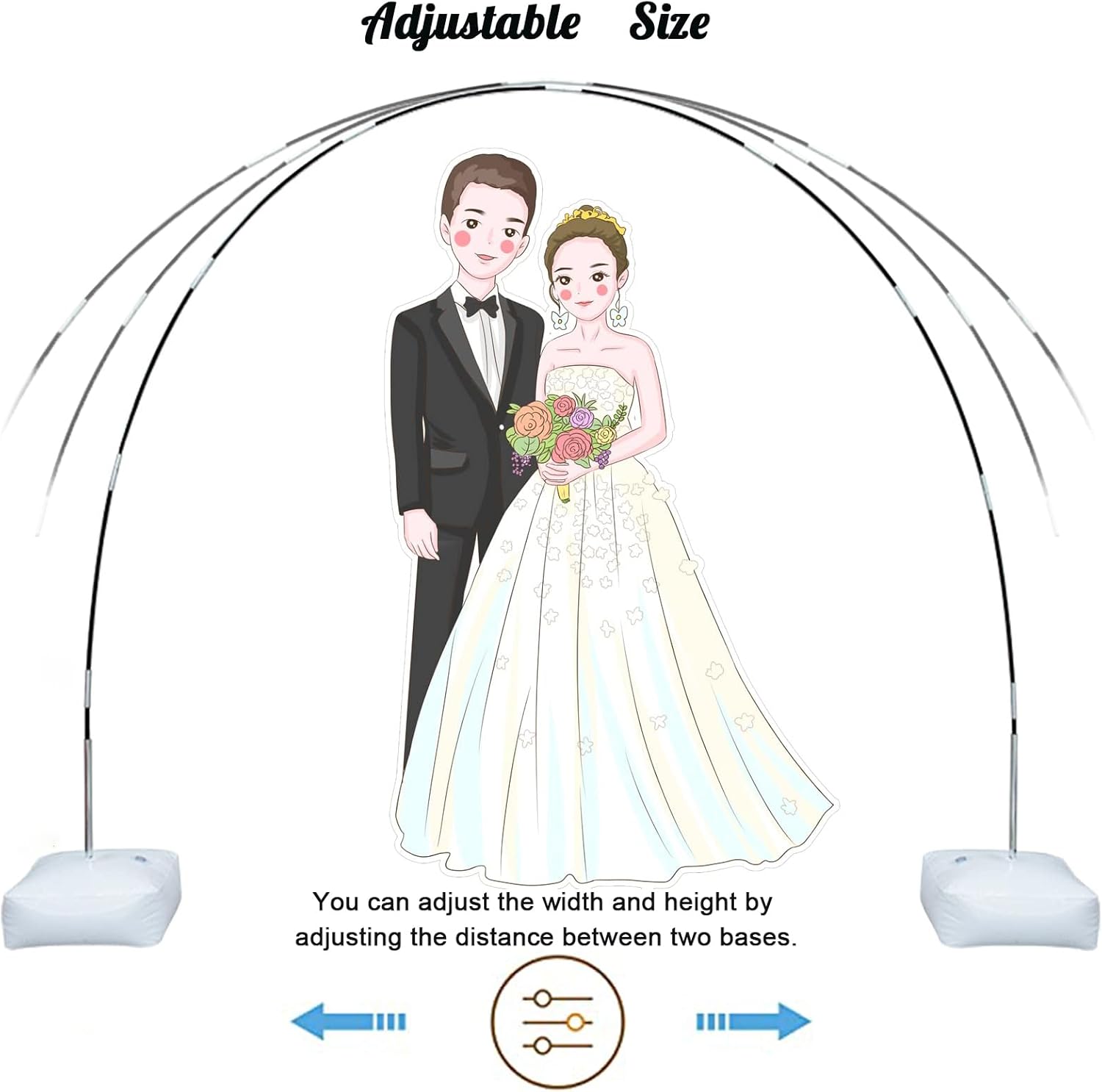 Reusable Balloon Arch Stand Kit 10FT Wide and 9FT Tall