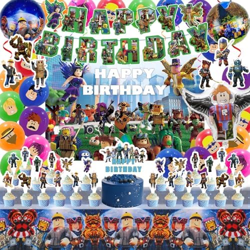 Birthday Party Decor Set with Balloons and Banner