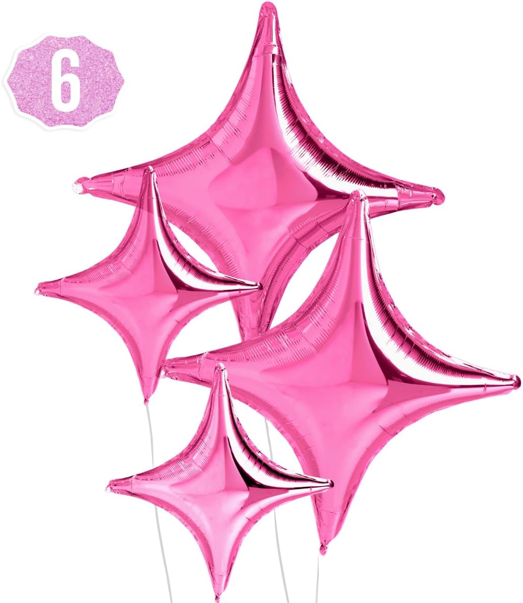 Xo Fetti Pink Sparkle Foil Balloons - 6 Piece Set