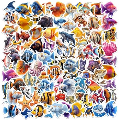 Ocean Animal Stickers for Kids 100 Pcs Waterproof