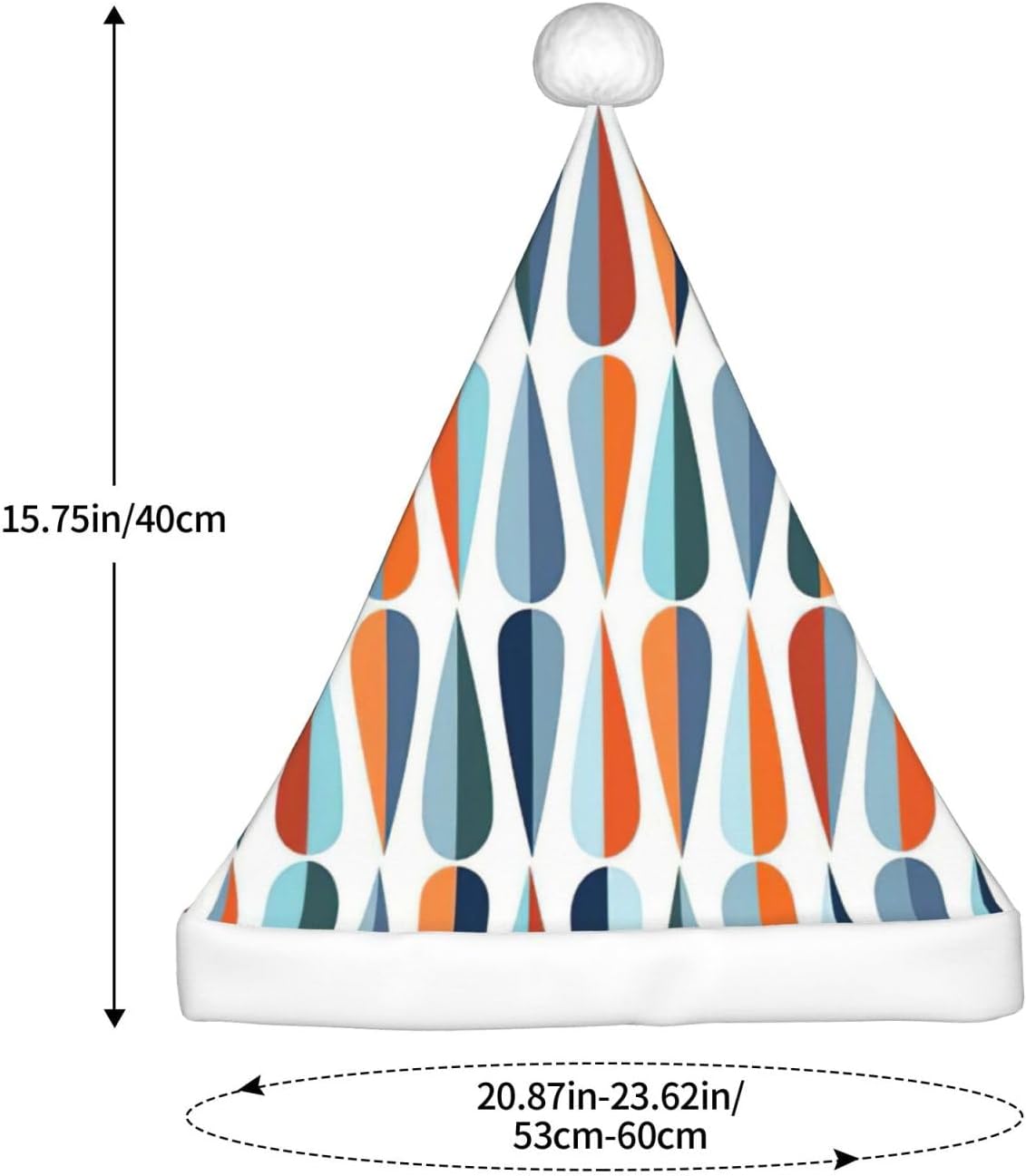 QinZheng Retro Santa Hat with Drop Shapes Print