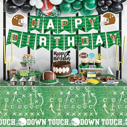 PHOGARY 3 Pack Green Football Tablecloths 54x108in