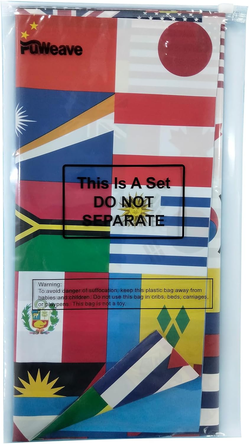 3 Pack International Flag Table Cover for Parties and Celebrations