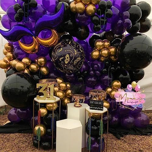 12 Inch Purple Black Balloons Party Decor Set