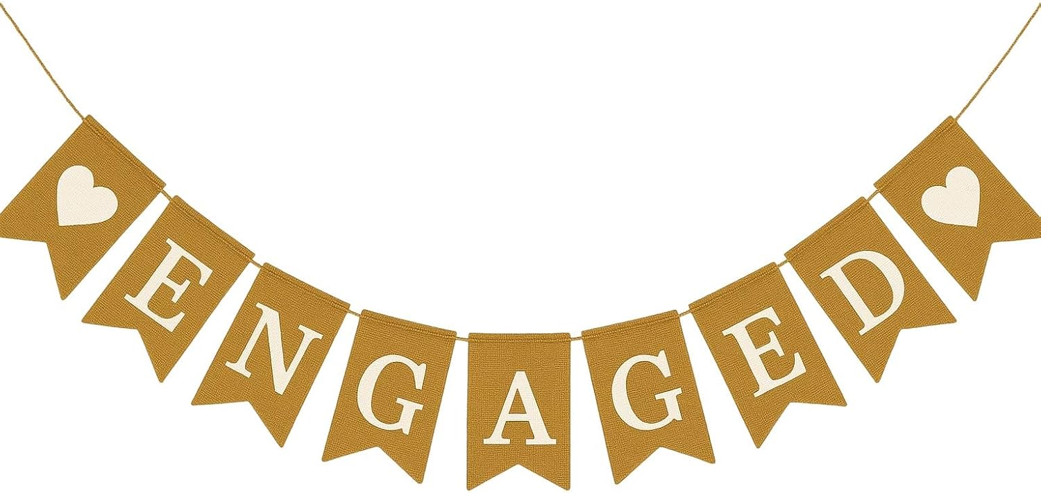 Engagement Party Decorations Engaged Burlap Banner 1
