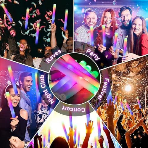30 Piece LED Foam Sticks Flashing Glow Sticks
