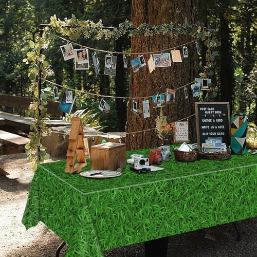 4 Pcs Green Grass Tablecloths for Golf Party Decorations