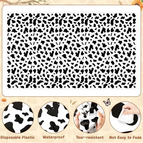 Highland Cow Party Tablecloths 4Pcs Birthday Decor Table Covers