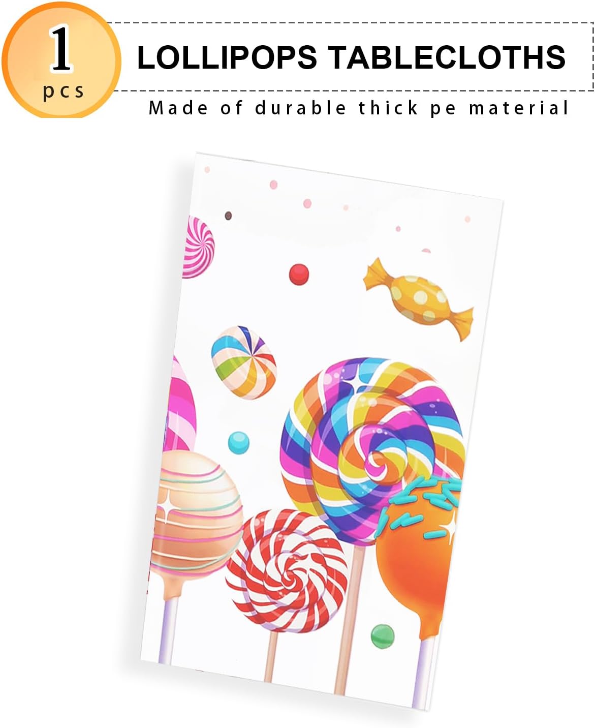 PHOGARY Candyland Tablecloth 51 x 87 for Birthday Party