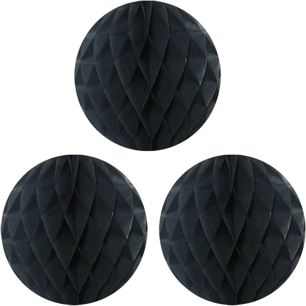 Wrapables 12 Inch Tissue Pom Poms Set of 3 Black